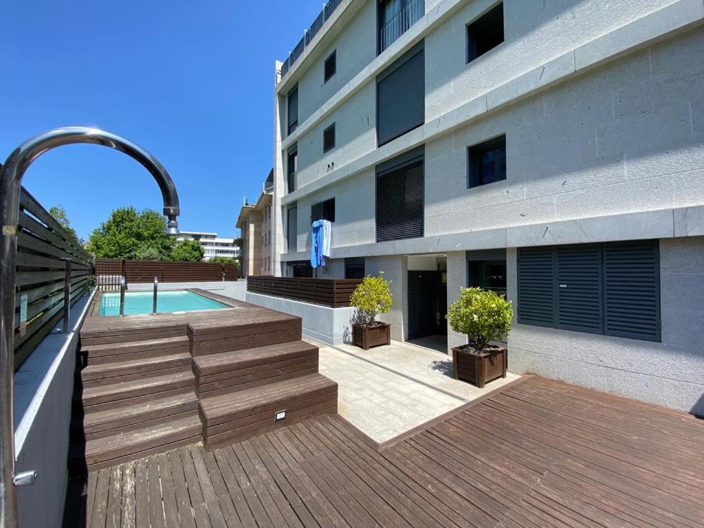 Baiona, Playa Santa Marta, Piscina Appartement Buitenkant foto